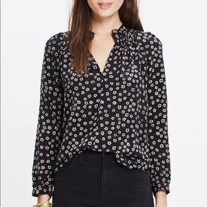 Madewell Silk Memory Blouse in Stencil Blossom